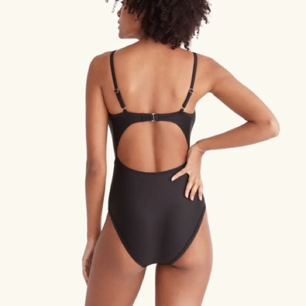 🌻NEW w/tags Madewell Second Wave Cutout Black One-Piece Swimsuit Size XL
